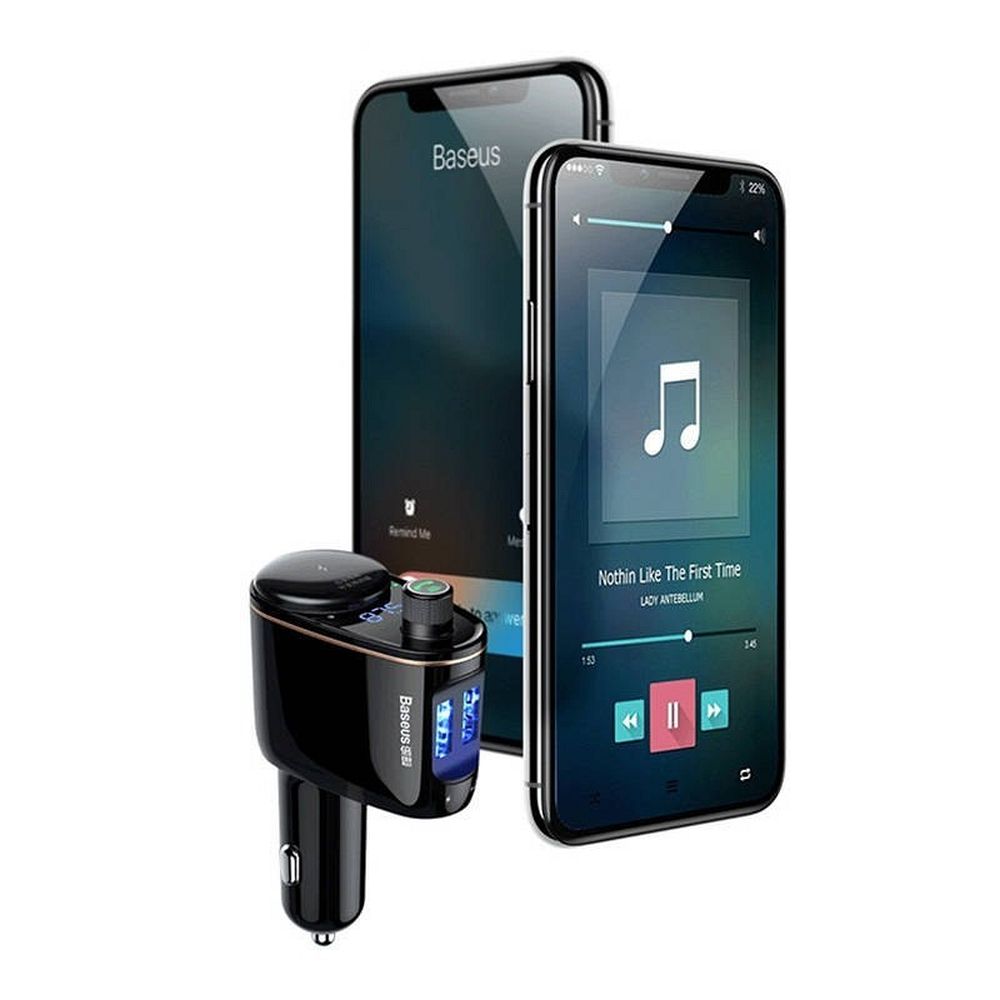 BASEUS car charger 2 x USB A + transmitter FM BT 3,4A S-06 CCHC000001 black