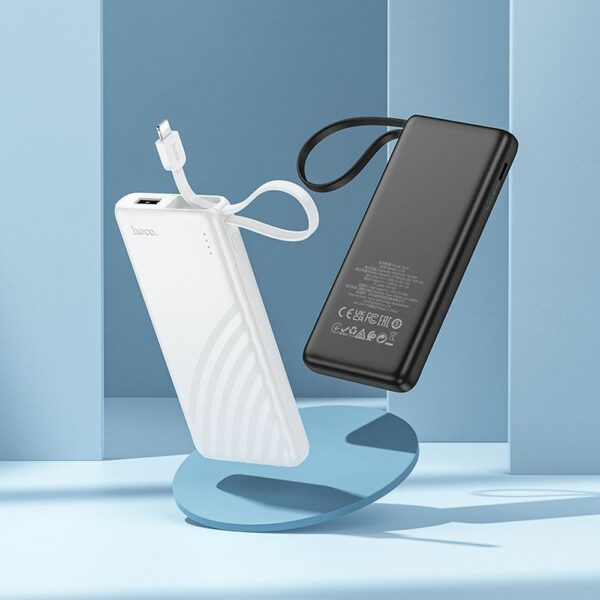 HOCO powerbank 5000 mAh with built-in cable Lightning 2A J129 white