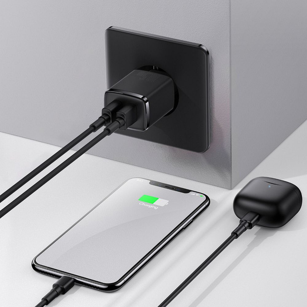 BASEUS wall charger 2 x USB A 2,1A 10,5W CCXJ010201 black
