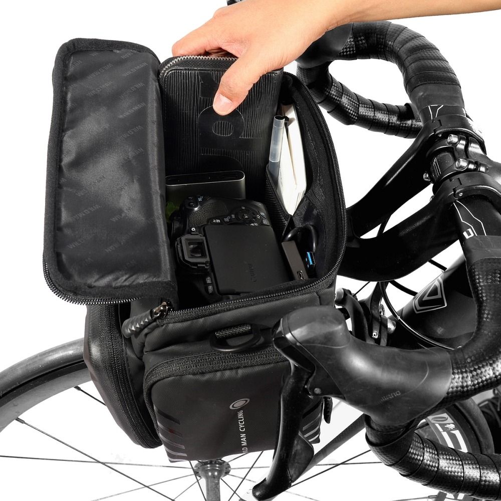 WILDMAN traveling bag for bike handlebars with zipper GS6 4L ( 4 "- 7" ) black