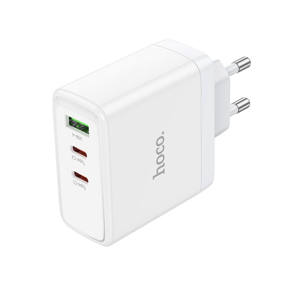 HOCO wall charger 2 x Type C + USB A QC PD 65W GaN N30 white
