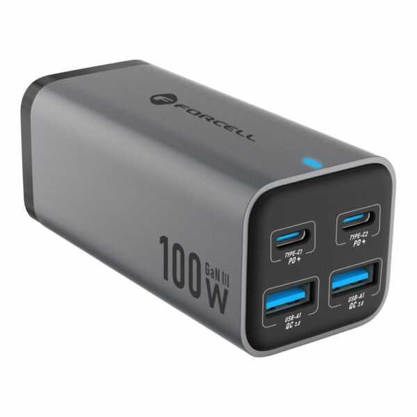FORCELL F-ENERGY GaN III VT-49 desktop charger 2 x Type C + 2 x USB A PD QC4.0 SFC2.0 5A 100W gray