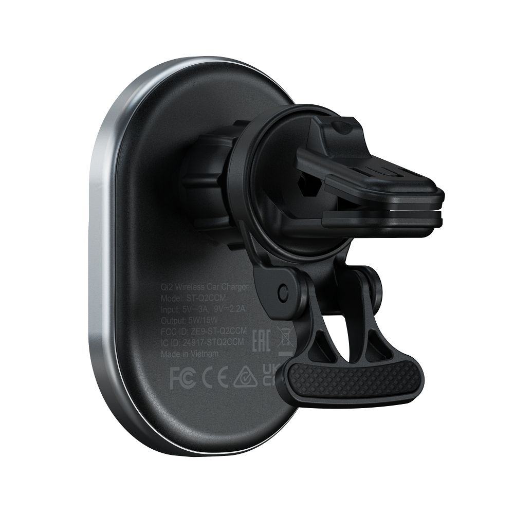 SATECHI magnetic car holder for air vent with wireless chargibg compatible with MagSafe Qi2 15W ST-Q2CCM space gray