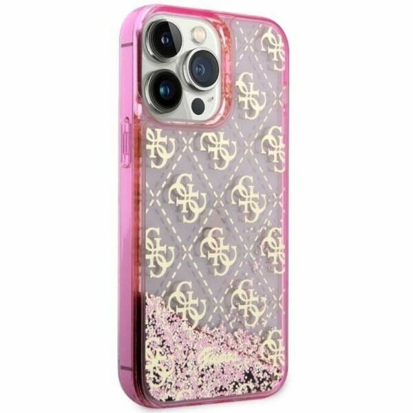 GUESS case for IPHONE 14 Pro GUHCP14LLC4PSGP (Liquid Glitter 4G Translucent) pink