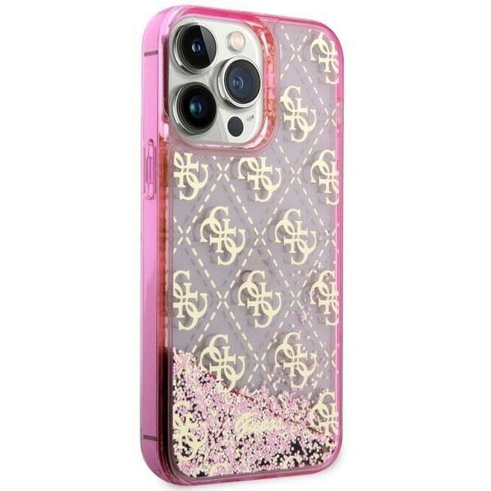 GUESS case for IPHONE 14 Pro GUHCP14LLC4PSGP (Liquid Glitter 4G Translucent) pink
