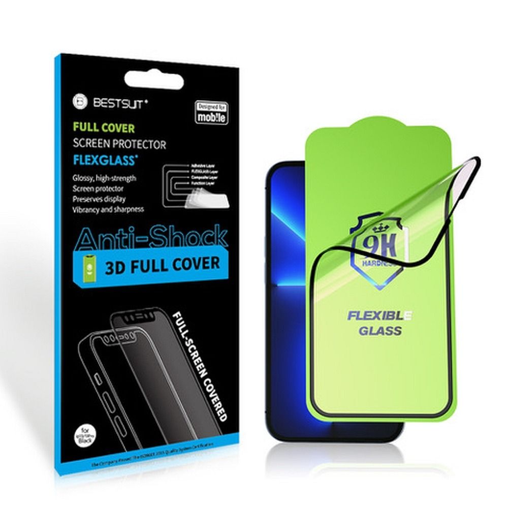 216a5f95afa8fcef945f8cec4a3fdf96 Bestsuit Flexible Hybrid Glass 5D for Apple iPhone 13/13 Pro/14/16e black