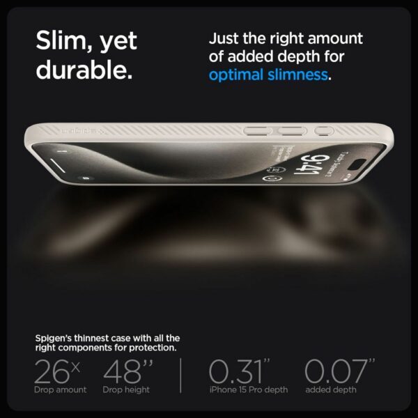 SPIGEN case LIQUID AIR for IPHONE 15 Pro natural titanium