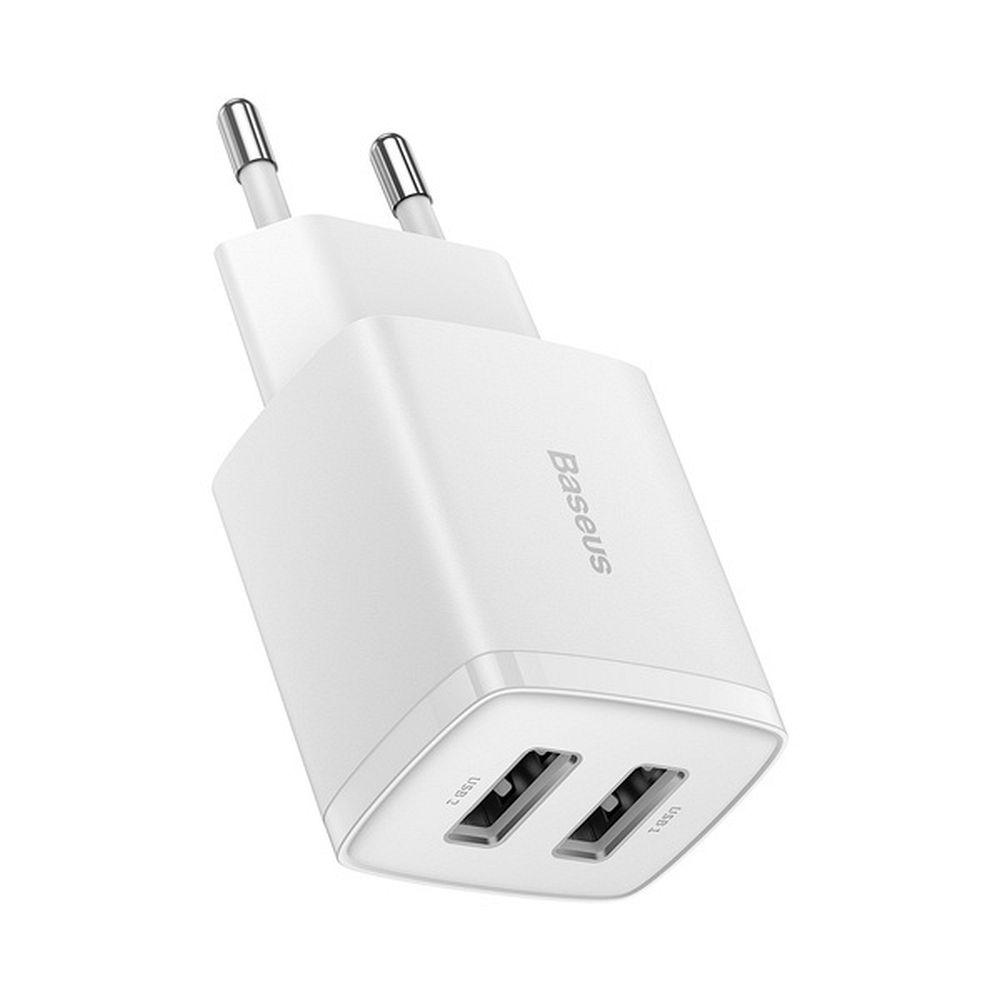 225114abdde4075b63cee453de080c09 BASEUS wall charger 2 x USB A 2,1A 10,5W CCXJ010202 white