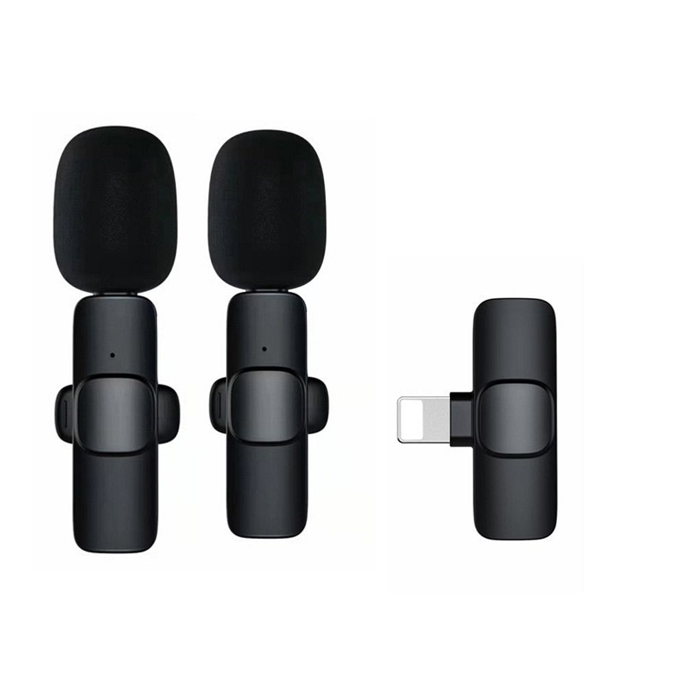 Wireless lavalier microphone Lightning double (2 in set) K1 black