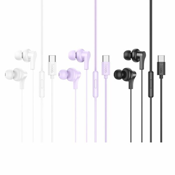 HOCO wire earphones Type C with microphone M114 black