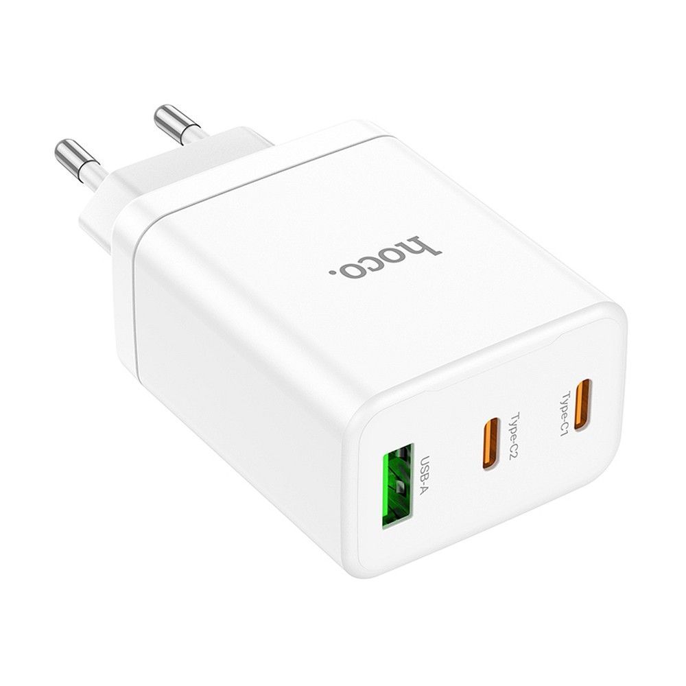 HOCO charger 2 x Type C + USB A PD QC3.0 3A 35W N33 white