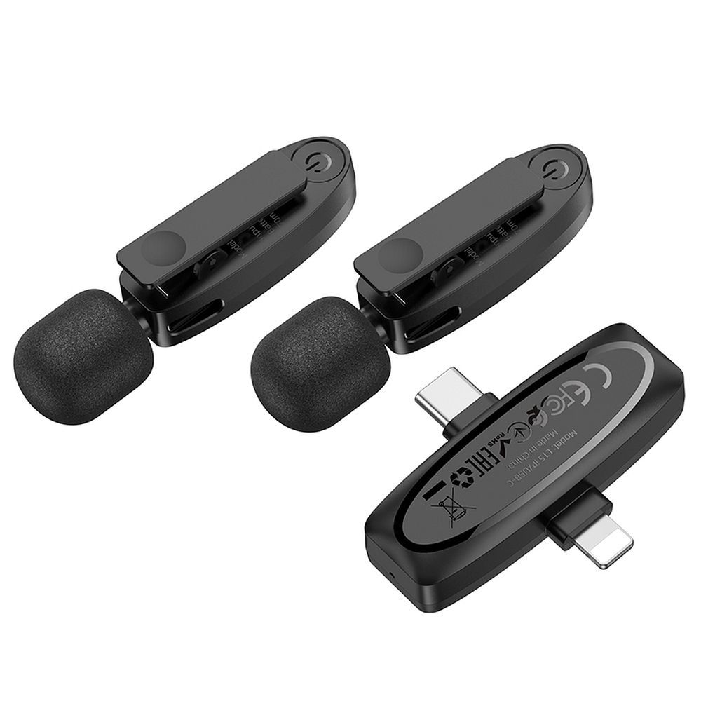 HOCO 2 x lavalier wireless microphone Lightning / Type C L15 black