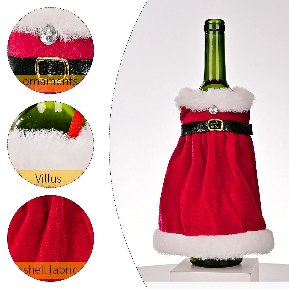 23f900d54d6e001de77263a38ab37eca Christmas Bottle Cover "Christmas Dress" Pattern RC-K-301 Multicolor Bottle Decoration for the Holidays This charming bottle cover in the shape of a Christmas dress is a delightful way to decorate bottles during the Christmas season. Perfect for gifts, Christmas table decorations, or as a fun addition to bottles of drinks during holiday parties. Colorful, Festive Design The cover features a cheerful mix of red, green, and white, creating a joyful holiday atmosphere. It looks like a mini dress, giving the bottle a unique and decorative touch. Versatile Use Ideal for wine, champagne, juice, or any other bottles. A perfect way to transform an ordinary bottle into a festive holiday decoration. Great Gift Idea This bottle cover also makes a great gift idea – a decorated bottle becomes an original and special present for loved ones. ✅ Specifications: Model: RC-K-301 Pattern: Christmas dress Color: Multicolor (red, green, white) Use: Bottle decoration, gift, Christmas table ornament Material: Fabric ✨ Add a touch of holiday magic – beautiful bottle cover for your celebrations!