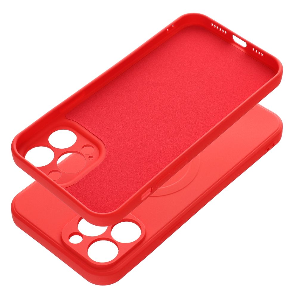 SILICONE MAG COVER case compatible with MagSafe for IPHONE 13 Pro Max red