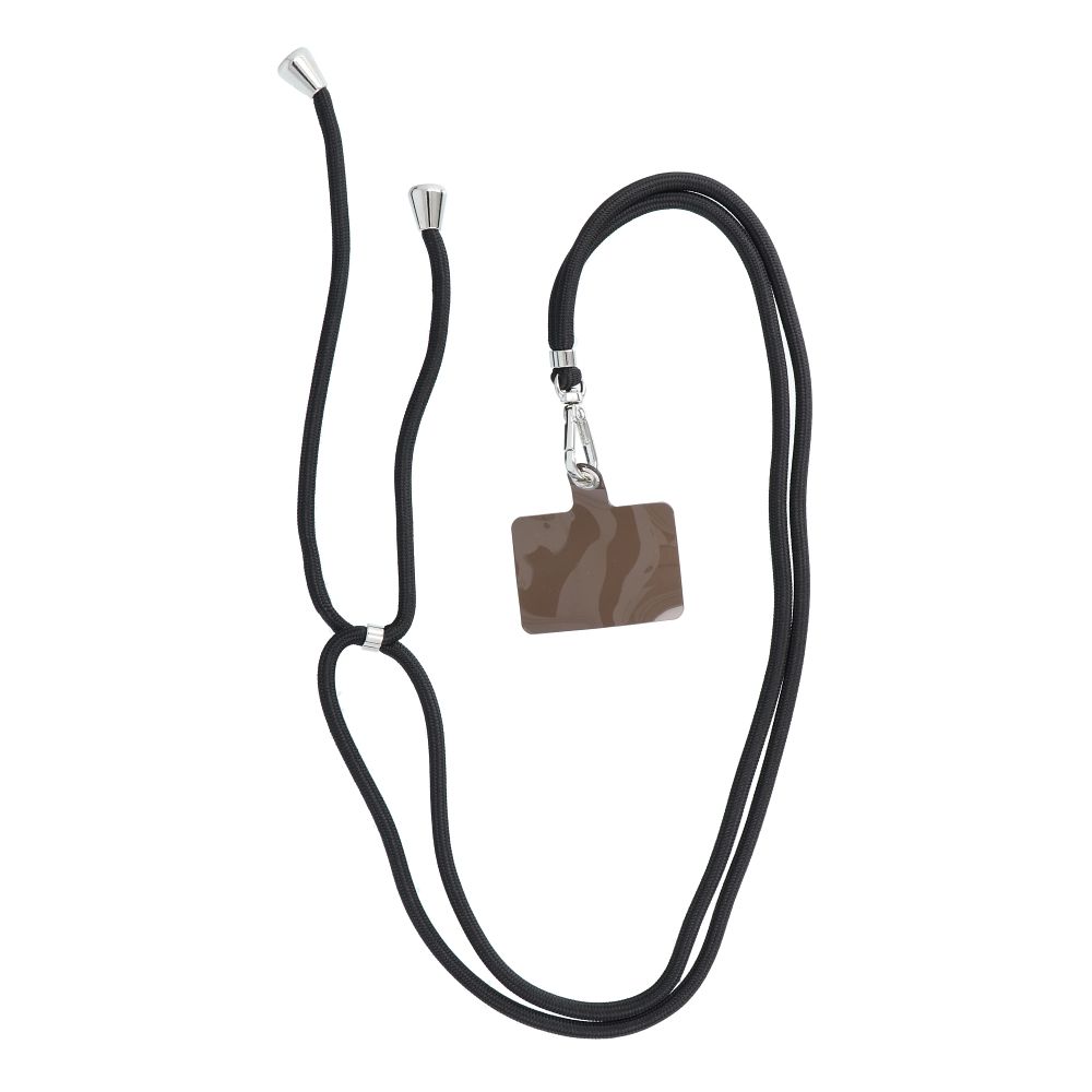 SWING (6mm) pendant for the phone with adjustable length / cord length 165cm (max 82.5cm in the loop) / on the shoulder or neck - black