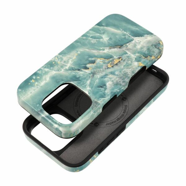 FORCELL F-PROTECT Mirage, Military Drop-Tested case compatible with MagSafe for IPHONE 15 green marble