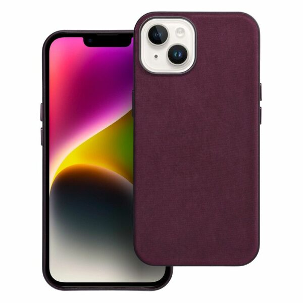 WOVEN MAG COVER case compatible with MagSafe for IPHONE 14 burgundy