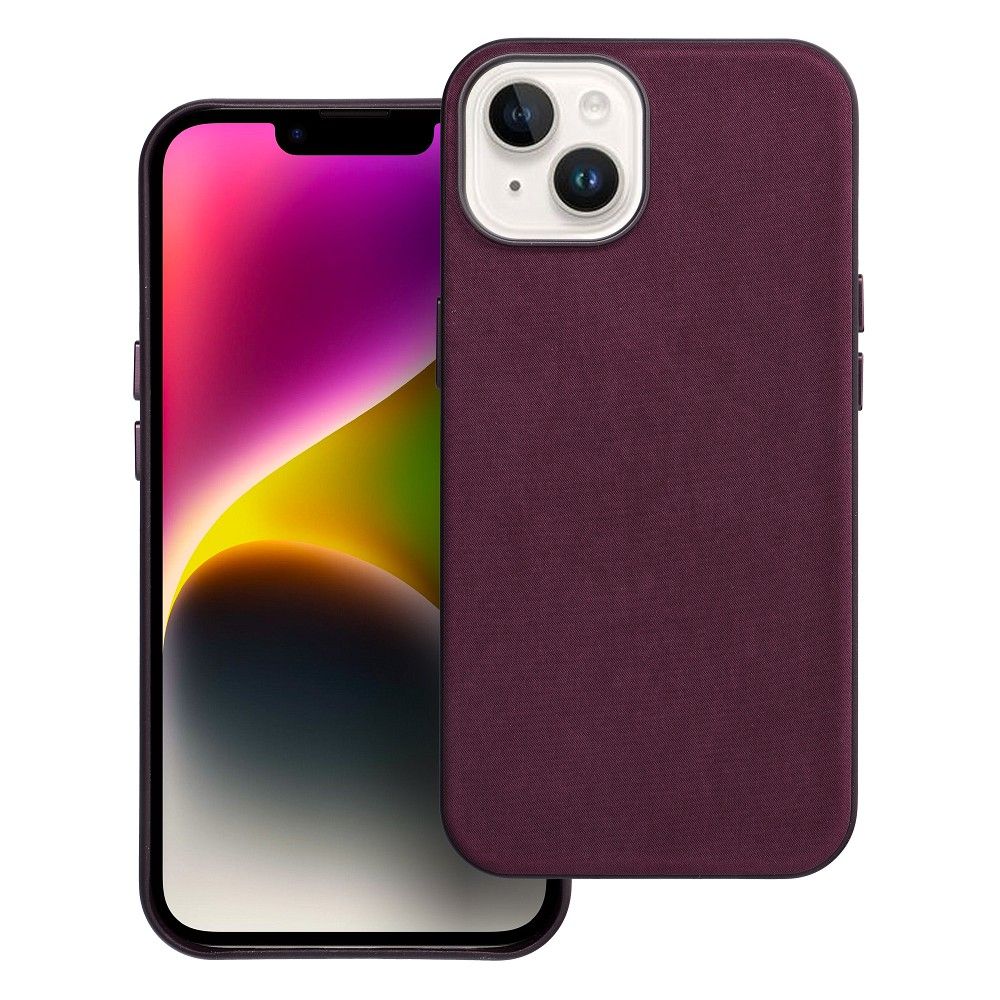 WOVEN MAG COVER case compatible with MagSafe for IPHONE 14 burgundy