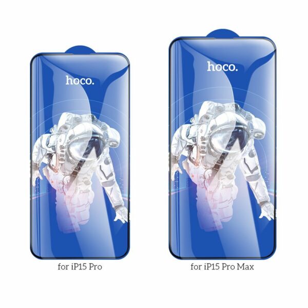 HOCO tempered glass HD 5D Guardian shield (SET 10in1) - for iPhone 15 Pro black (G14)