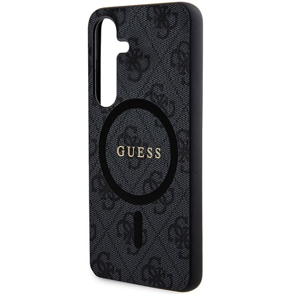 GUESS case for SAMSUNG S24 compatible with MagSafe GUHCS24SGF4GGR (4G Ring classic logo) black