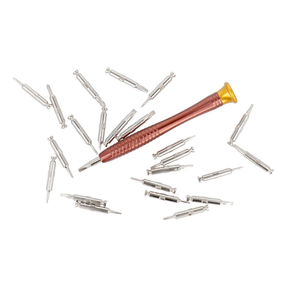 Set of service screwdrivers, 25-in-1 metal bits
