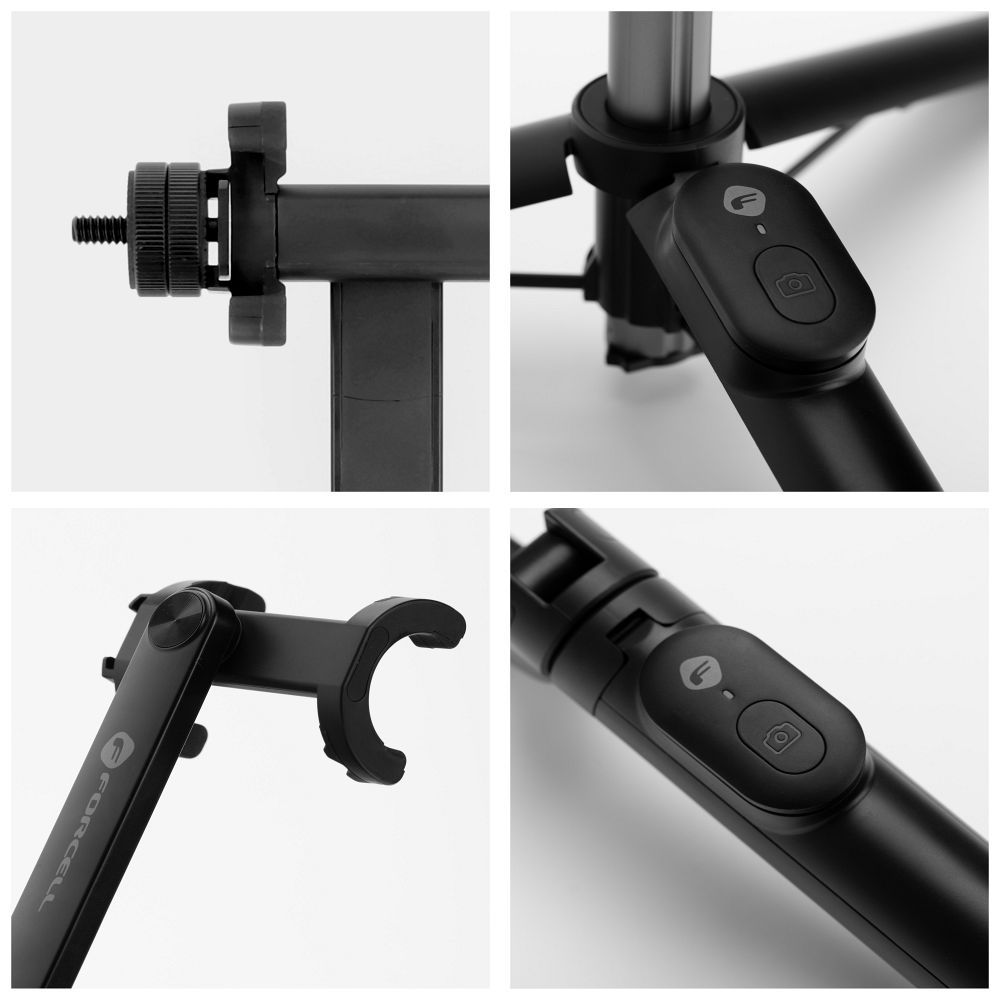 FORCELL F-GRIP S70M selfie stick with wireless remote control tripod black