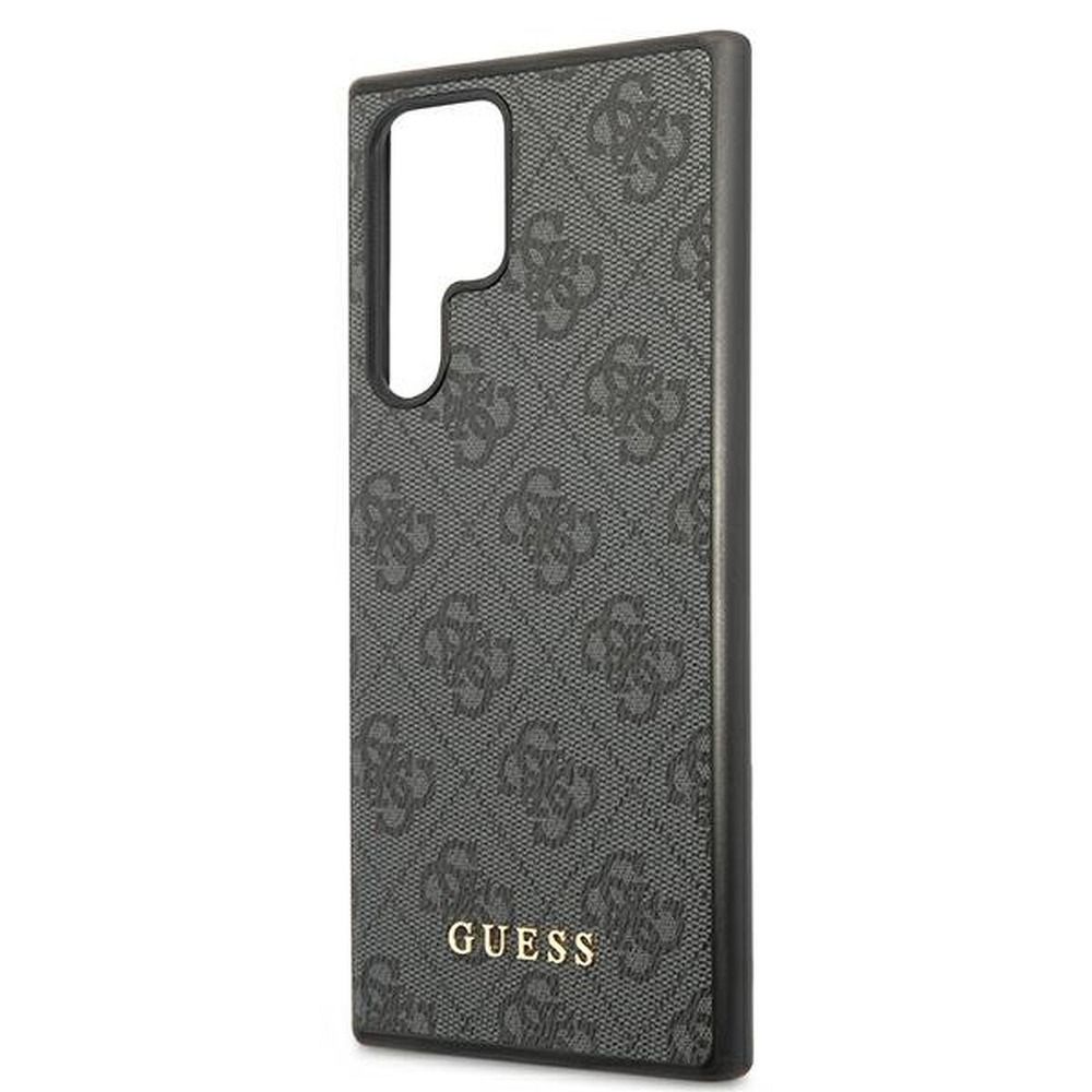 GUESS case for SAMSUNG S22 Ultra GUHCS22LG4GFGR (4G Metal Gold Logo) grey