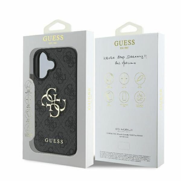 GUESS case for IPHONE 16 GUHCP16S4GMGGR (4G PU Big Logo) black