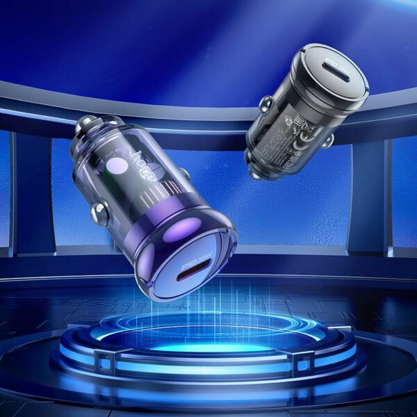 HOCO car charger Type C + cable Type C to Lightning PD QC3.0 30W Z53 purple
