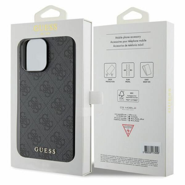 GUESS case for IPHONE 15 Pro Max GUHCP15XG4GFGR (4G Metal Logo) grey