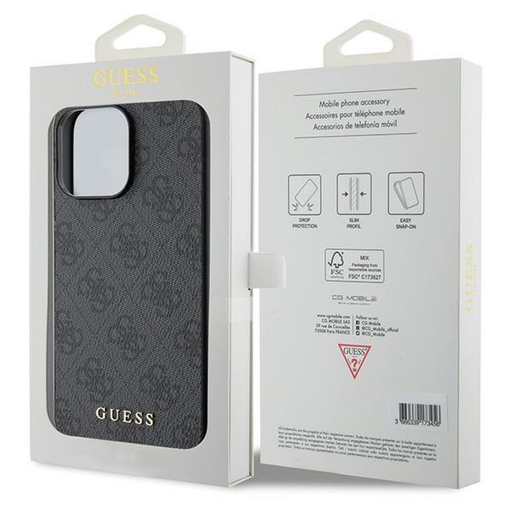 GUESS case for IPHONE 15 Pro Max GUHCP15XG4GFGR (4G Metal Logo) grey