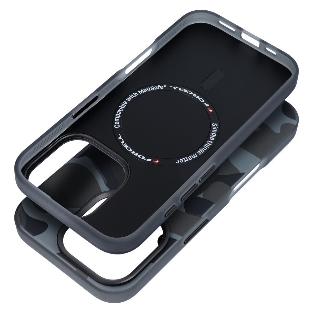 FORCELL F-PROTECT Levels with Dual Layer 4D technology, Military Drop-Test compatible with MagSafe for IPHONE 16 PLUS black camo