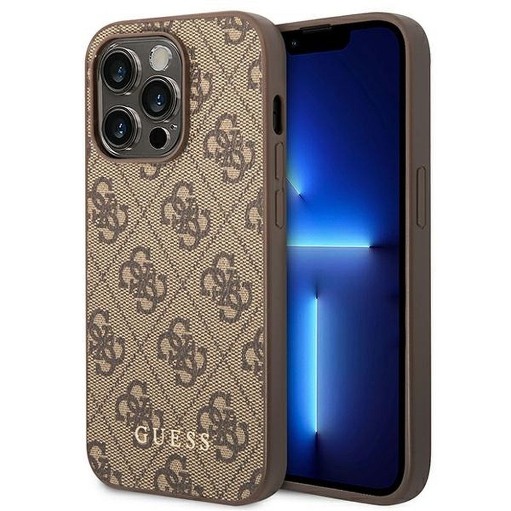 GUESS case for IPHONE 14 Pro Max GUHCP14XG4GFBR (4G Gold Logo) brown