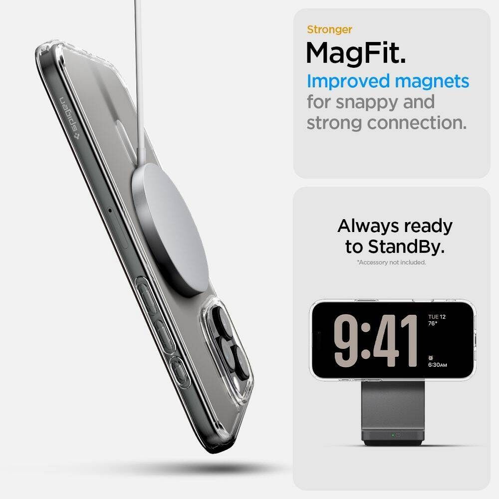 SPIGEN case ULTRA HYBRID "T" MAG compatible with MagSafe for IPHONE 16 Pro white