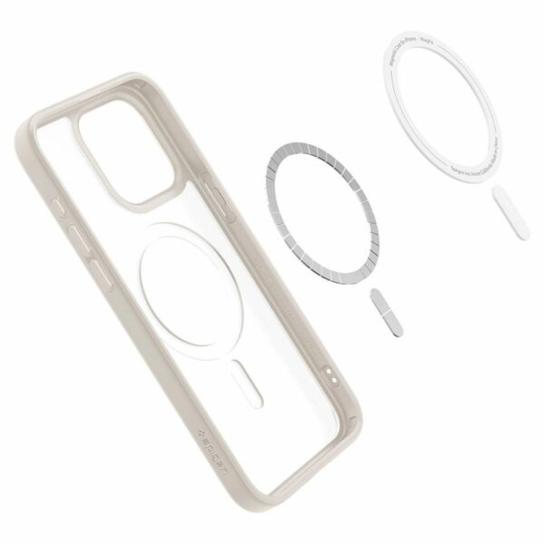 SPIGEN case ULTRA HYBRID MAG compatible with MagSafe for IPHONE 15 Pro frost natural titanium
