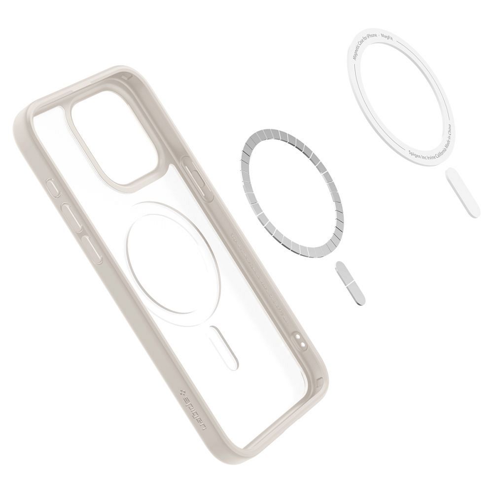 SPIGEN case ULTRA HYBRID MAG compatible with MagSafe for IPHONE 15 Pro frost natural titanium