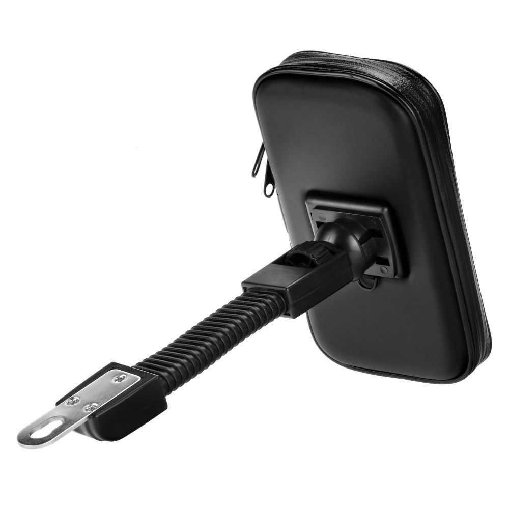 Motorcycle holder for mobile phone waterproof with zip ( 6,4" - 8" ) black