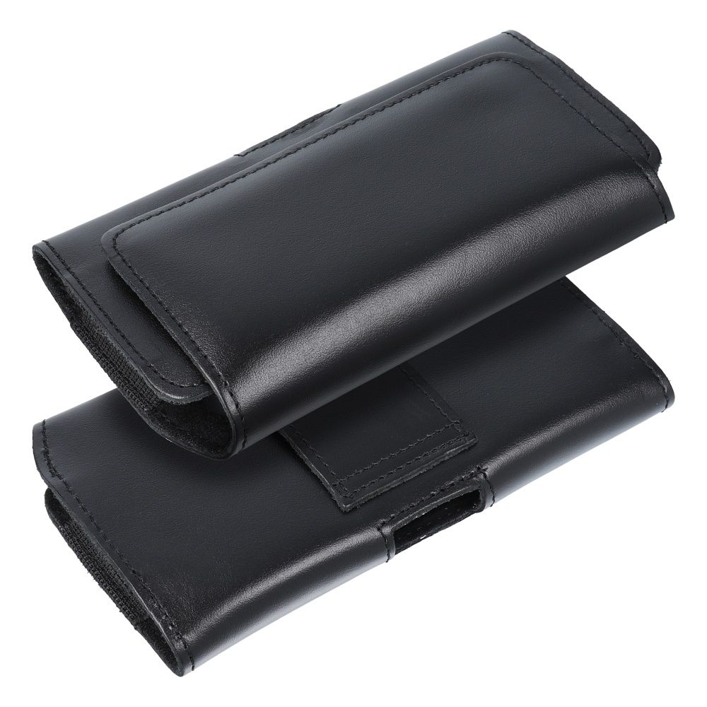 ROYAL universal horizontal leather belt holster size M for IPHONE 12 MINI / 13 MINI / SAMSUNG A40 / S8 / XIAOMI 12 / Redmi 5A black