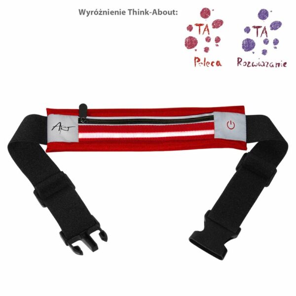 ART sport belt with case and light APS-01R red