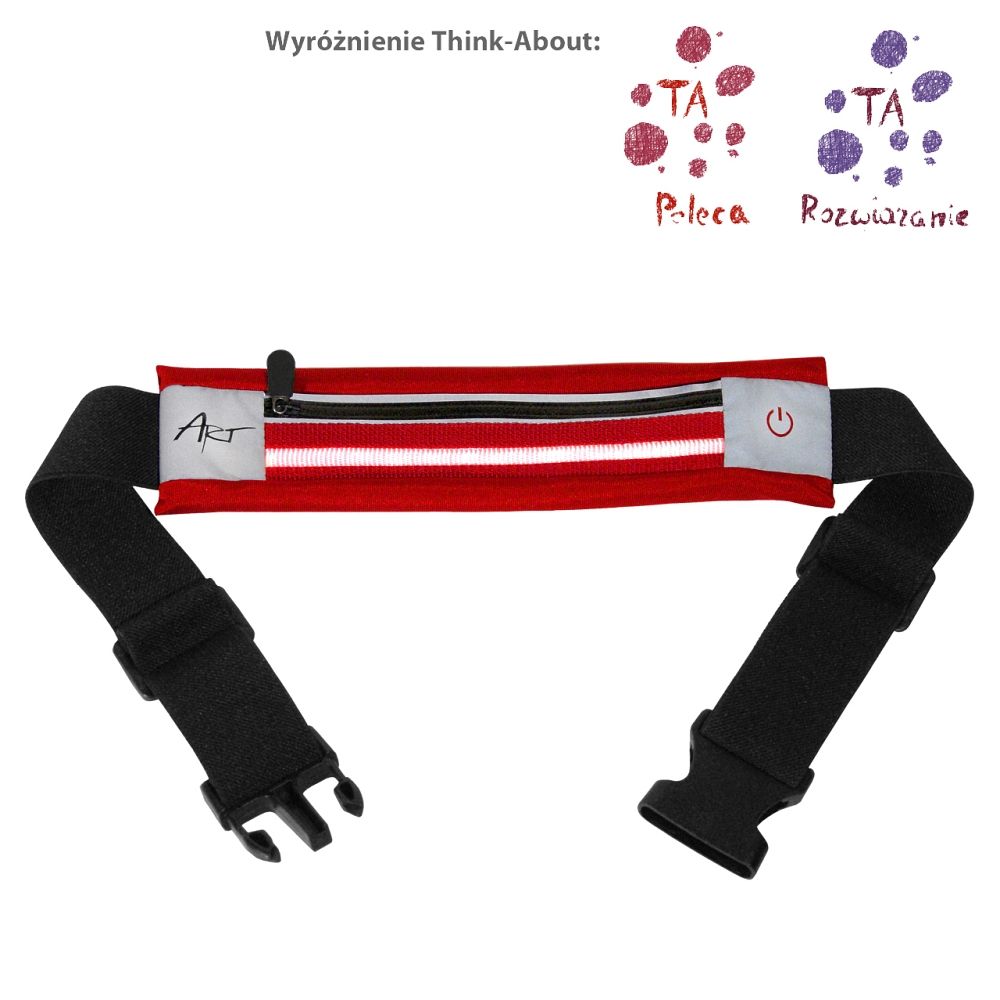 ART sport belt with case and light APS-01R red