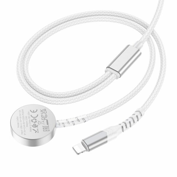 HOCO wireless charger 2in1 Type C for Apple Watch + charging cable Lightning PD QC 3A CW54 1,2 m white