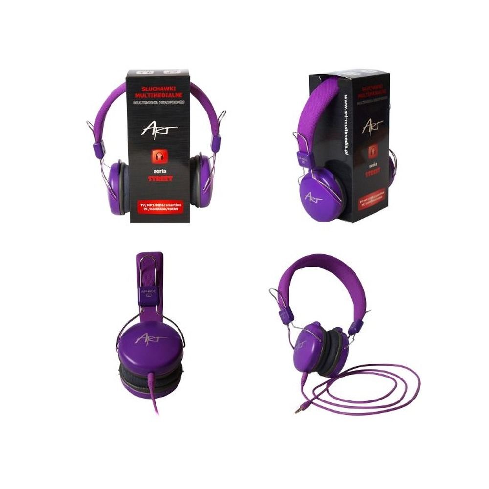 2a8f88094f41b15fa1d17e47e654ea45 ART wire headphones Jack 3,5 mm with microphone AP-60C violet
