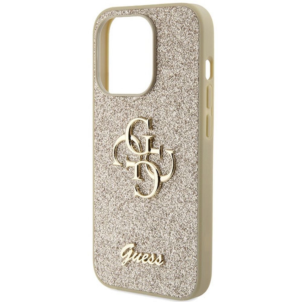 GUESS case for IPHONE 15 Pro Max GUHCP15XHG4SGD (Fixed Glitter Big 4G) gold