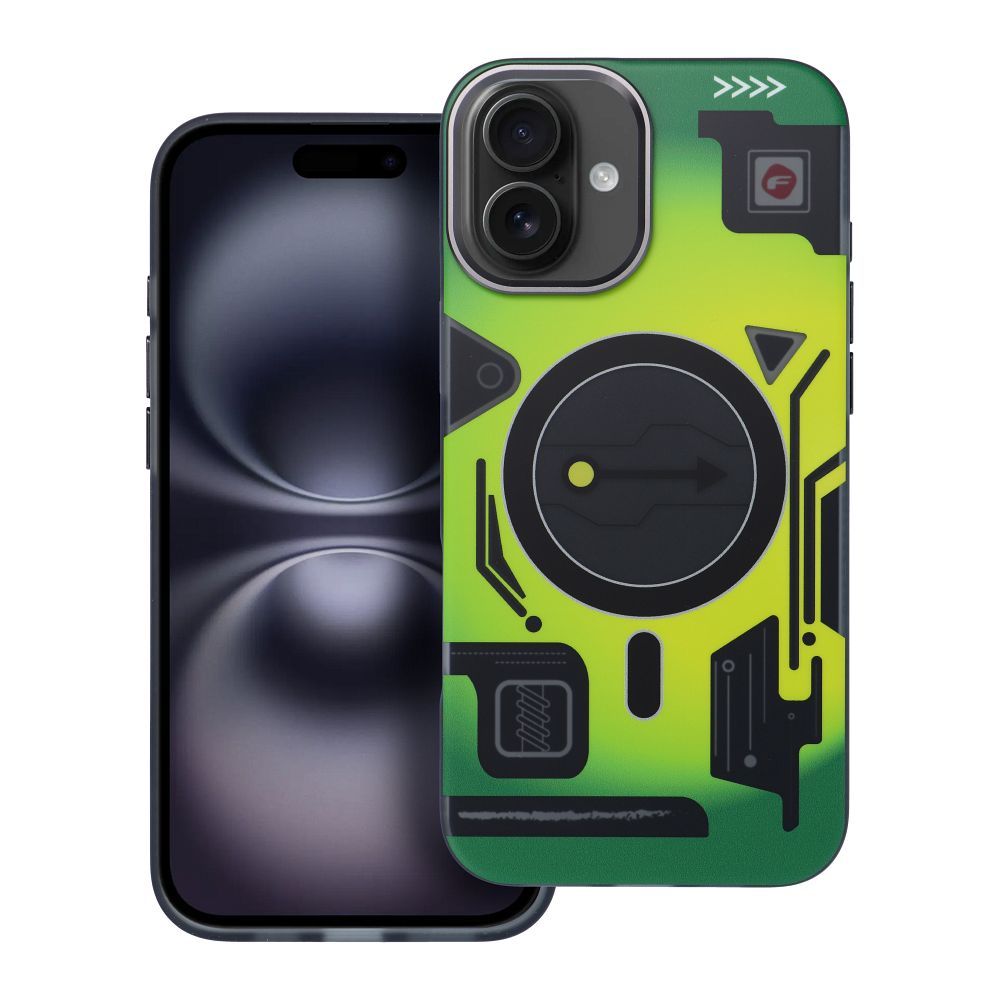 FORCELL F-PROTECT Levels with Dual Layer 4D technology, Military Drop-Test compatible with MagSafe for IPHONE 16 PLUS cyber green