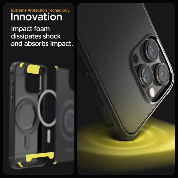 SPIGEN case RUGGED ARMOR MAG compatible with MagSafe for IPHONE 15 Pro Max matte black
