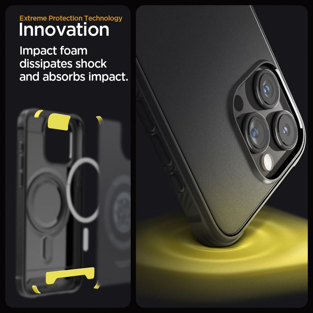 SPIGEN case RUGGED ARMOR MAG compatible with MagSafe for IPHONE 15 Pro Max matte black