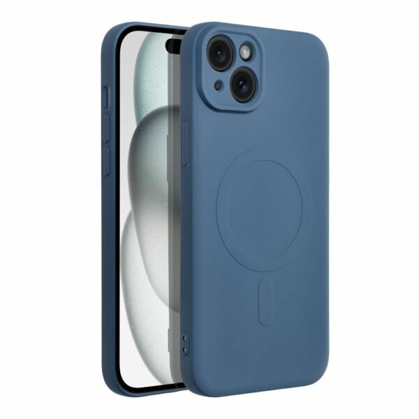 SILICONE MAG COVER case compatible with MagSafe for IPHONE 15 Plus blue
