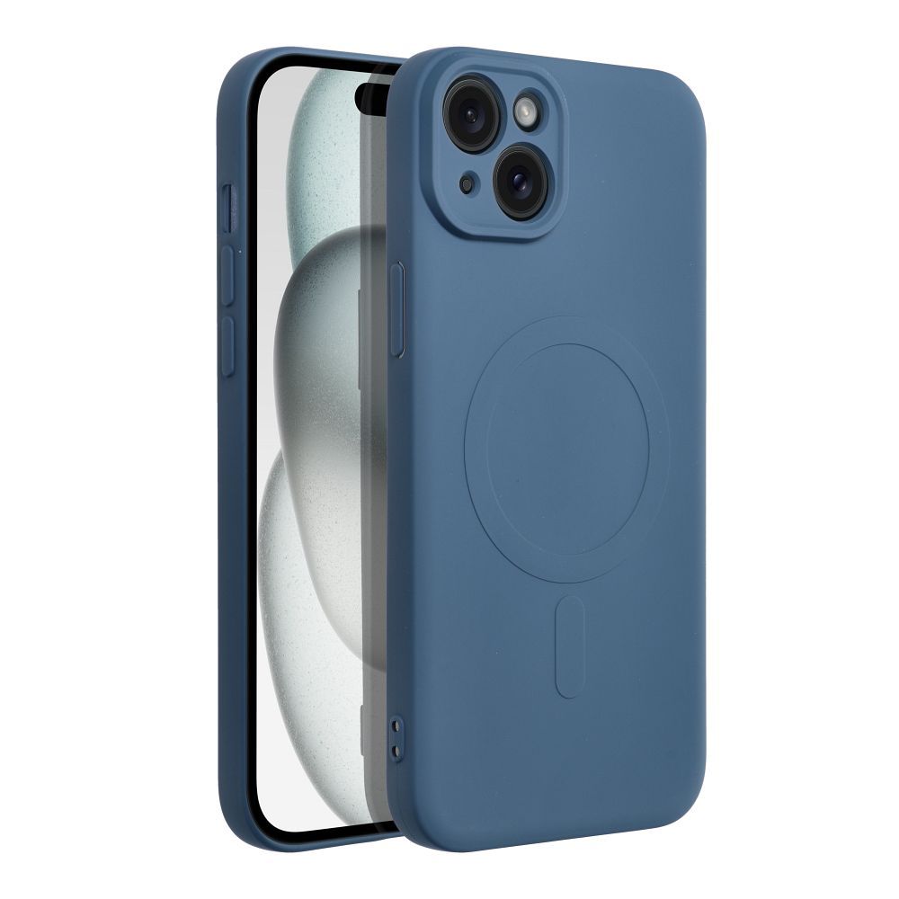 SILICONE MAG COVER case compatible with MagSafe for IPHONE 15 Plus blue