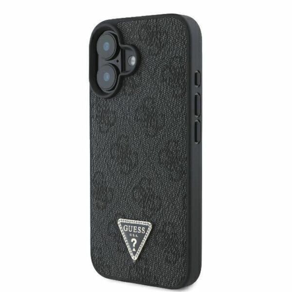 GUESS case for IPHONE 16 GUHCP16SP4TDPK (PU Leather 4G Triangle Strass) black