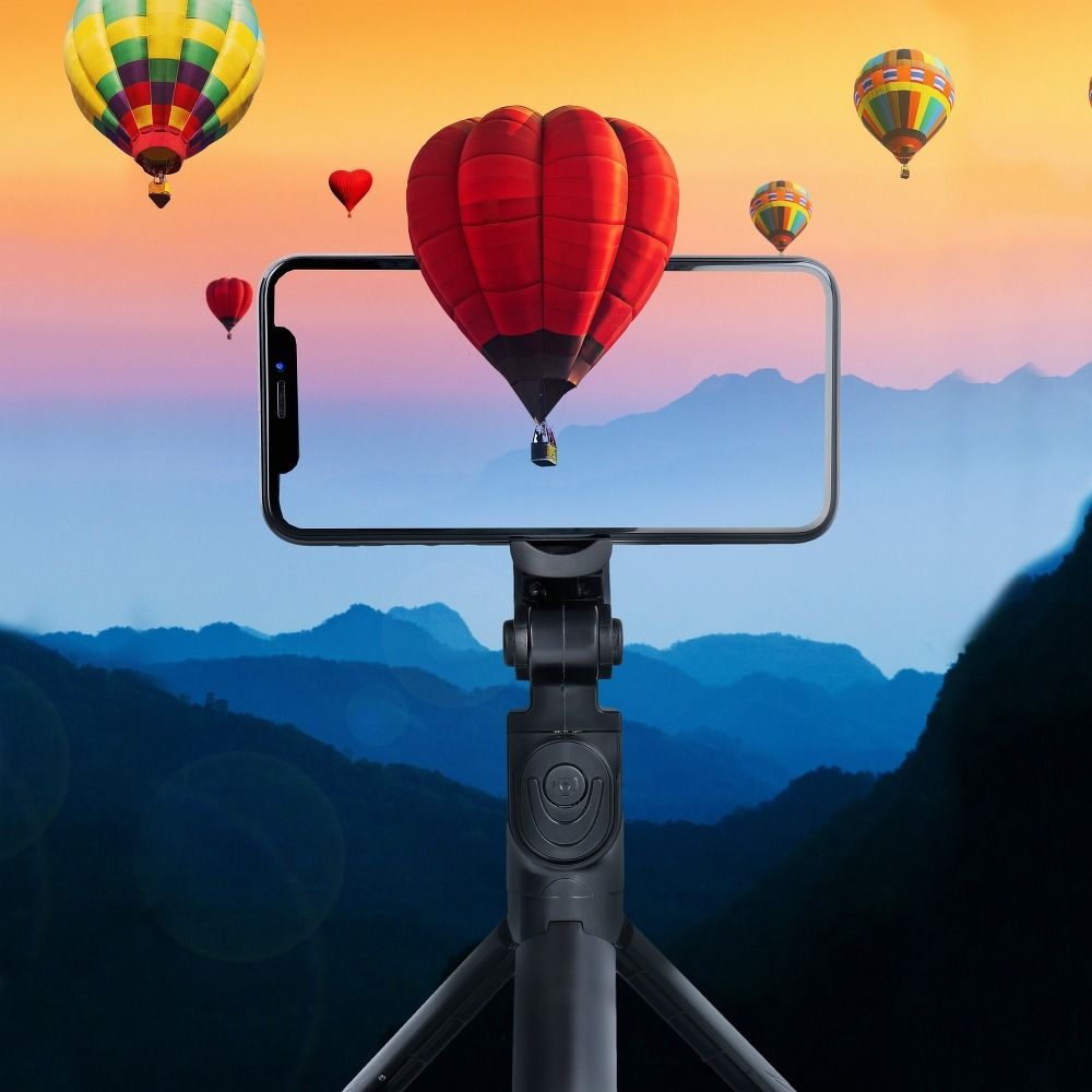 Selfie stick with wireless remote control tripod with mirror SSTR-11 black